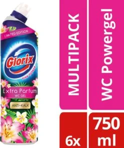 Glorix WC Powergel Toiletreiniger Pink Flower - 6 X 750 Ml - Voordeelverpakking -Bol Schoonmaak Winkel 1003x1200