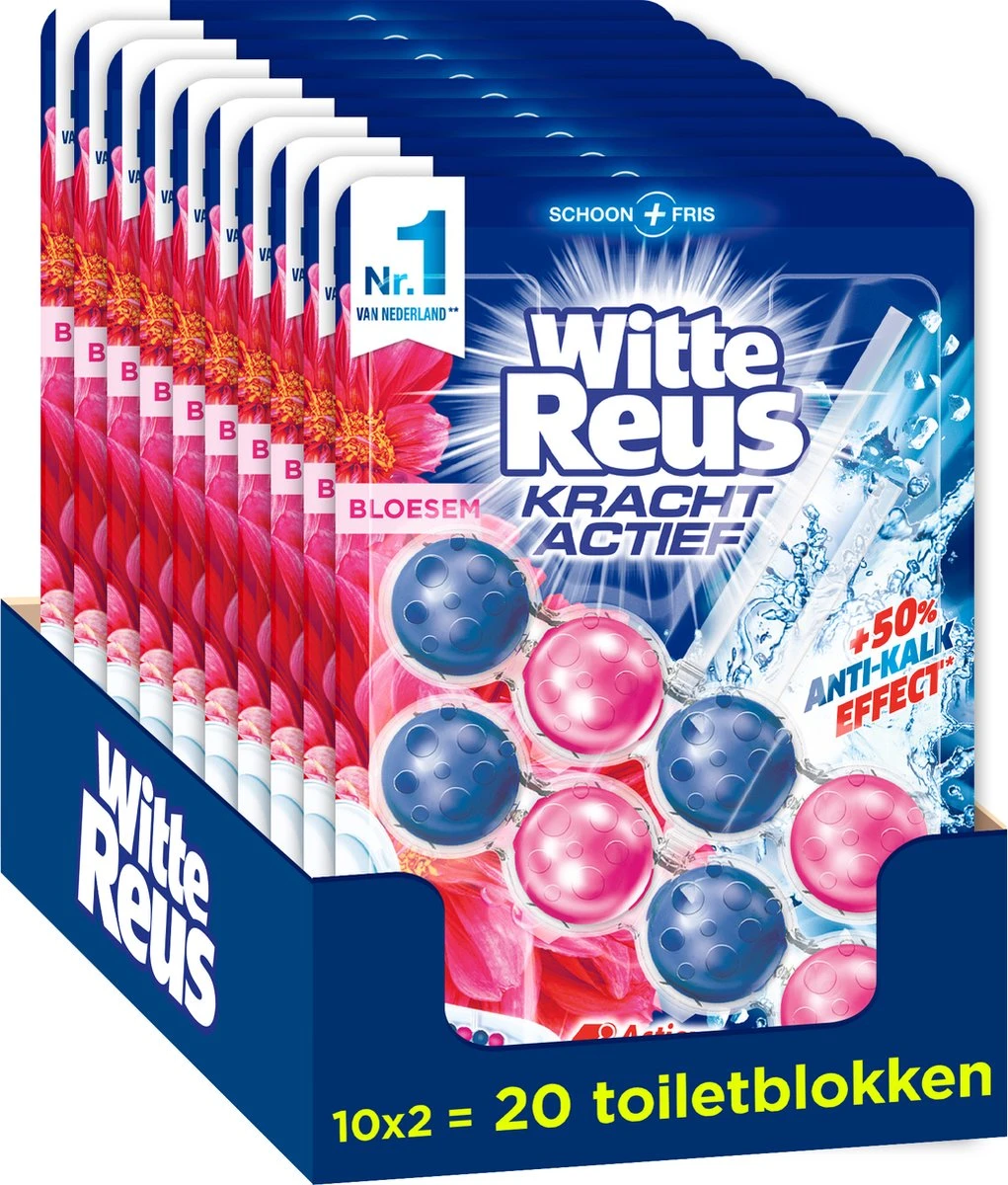 Witte Reus Kracht Actief Toiletblok - Bloesem - WC Blokjes Voordeelverpakking - 20 stuks Witte Reus Kracht Actief Toiletblok - Bloesem - WC Blokjes Voordeelverpakking - 20 Stuks -Bol Schoonmaak Winkel 1021x1200 7