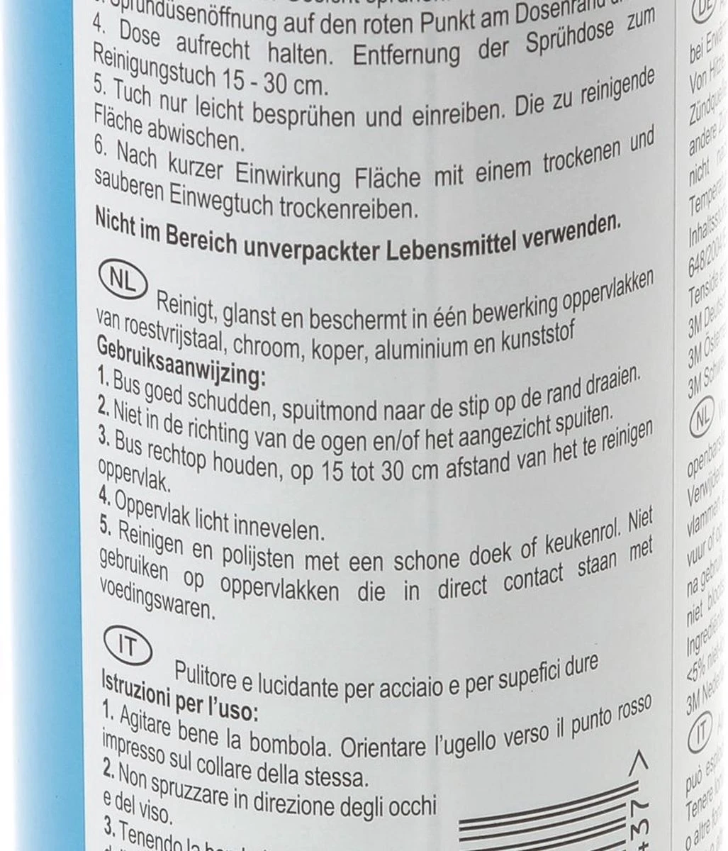 3M RVS Reiniger - 600 ml 3M RVS Reiniger - 600 Ml -Bol Schoonmaak Winkel