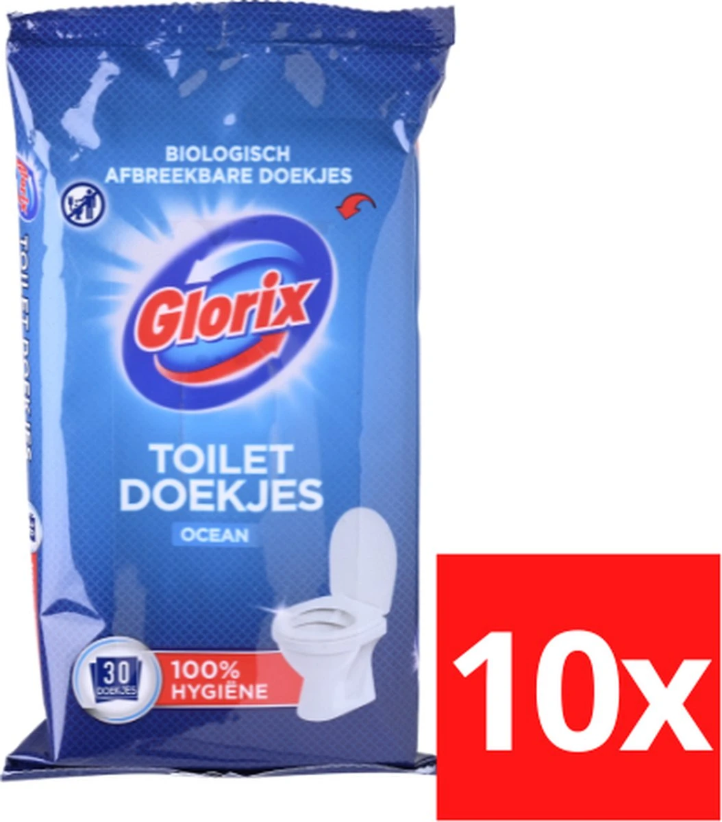 5 pakken Glorix Toiletdoekjes Ocean 30st 5 Pakken Glorix Toiletdoekjes Ocean 30st -Bol Schoonmaak Winkel