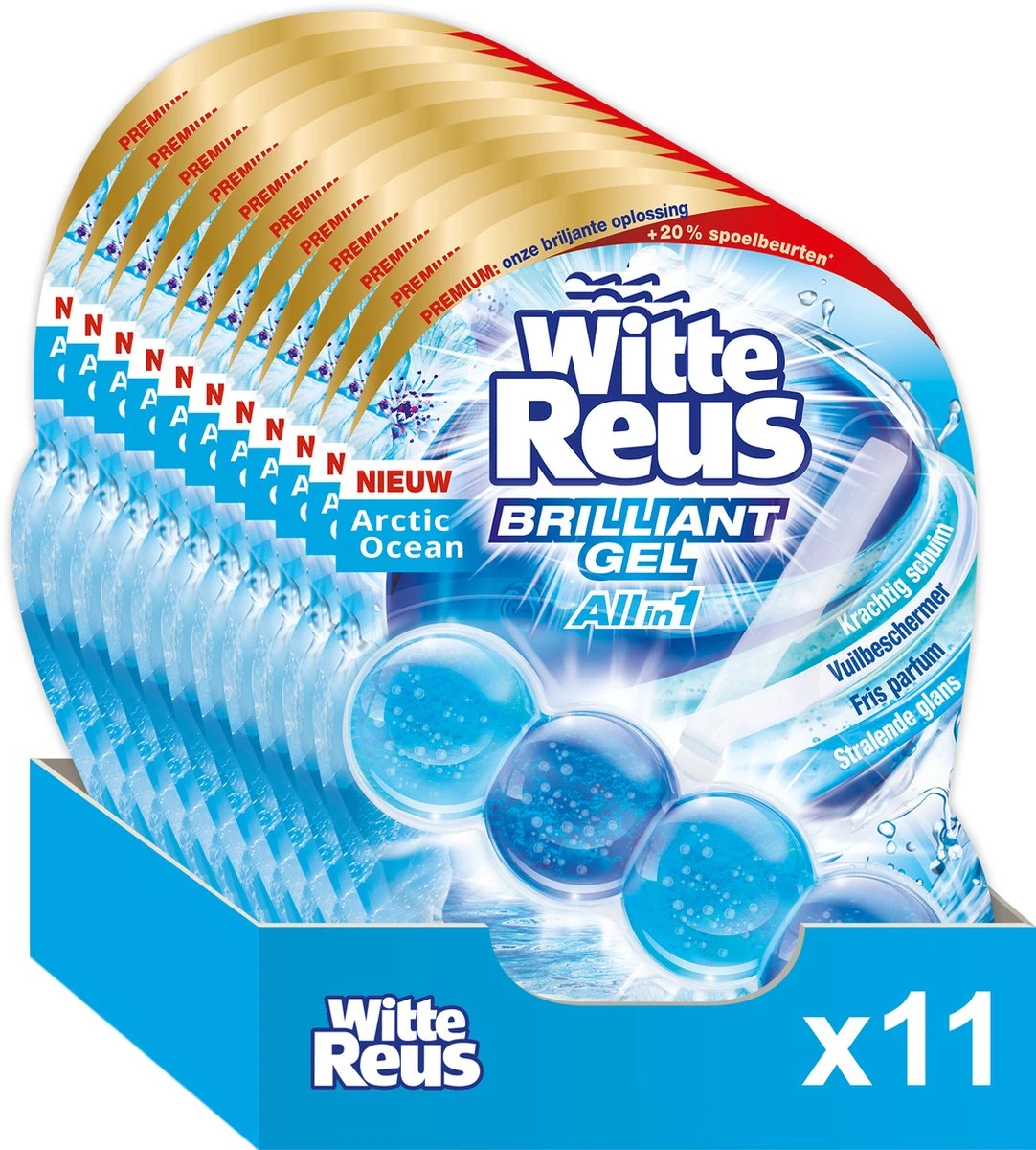 Witte Reus Brilliant Gel Allin1 Toiletblok - Arctic Ocean - WC Blokjes Voordeelverpakking - 11 Stuks Witte Reus Brilliant Gel Allin1 Toiletblok - Arctic Ocean - WC Blokjes Voordeelverpakking - 11 Stuks -Bol Schoonmaak Winkel 1082x1200 2