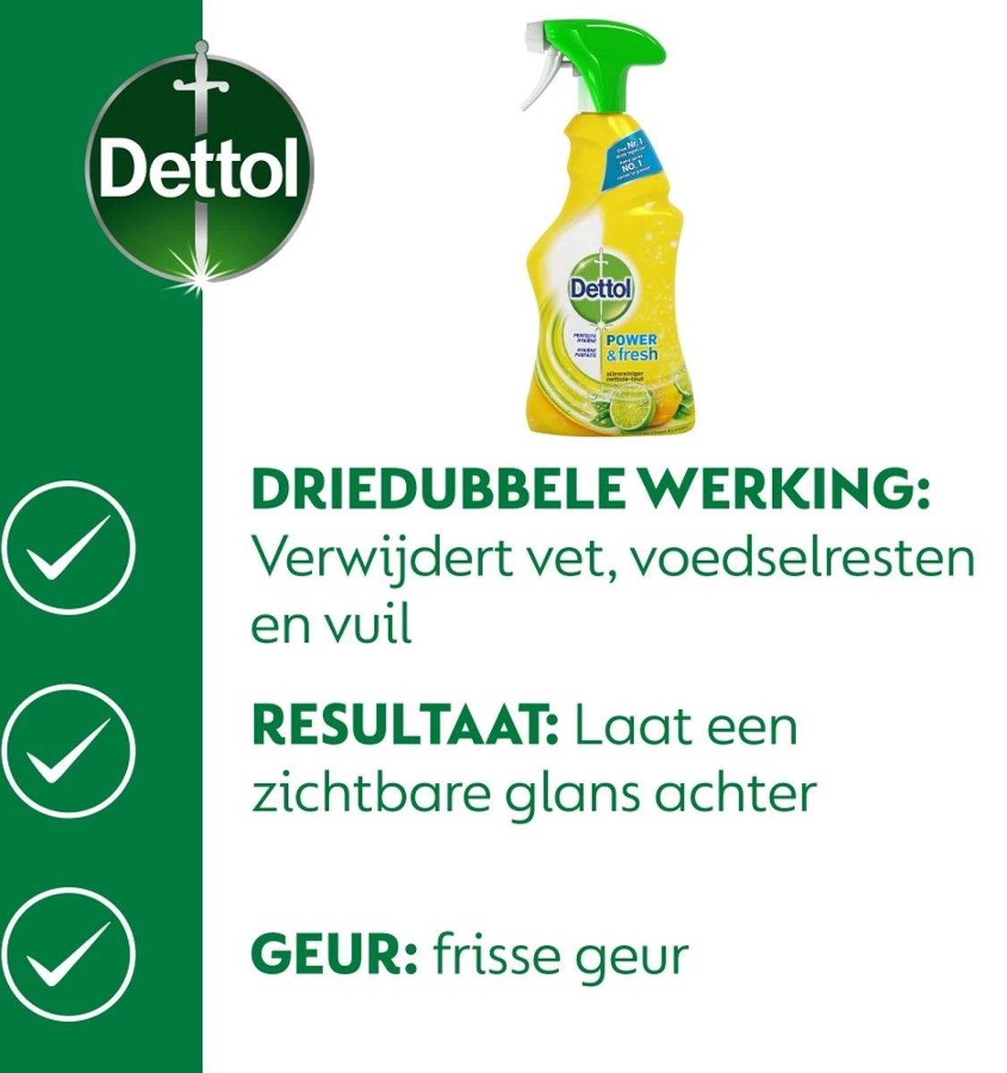 Dettol - Power & Fresh - Allesreinger Spray - Citrus - 6 x 500 ml Dettol - Power & Fresh - Allesreinger Spray - Citrus - 6 X 500 Ml -Bol Schoonmaak Winkel