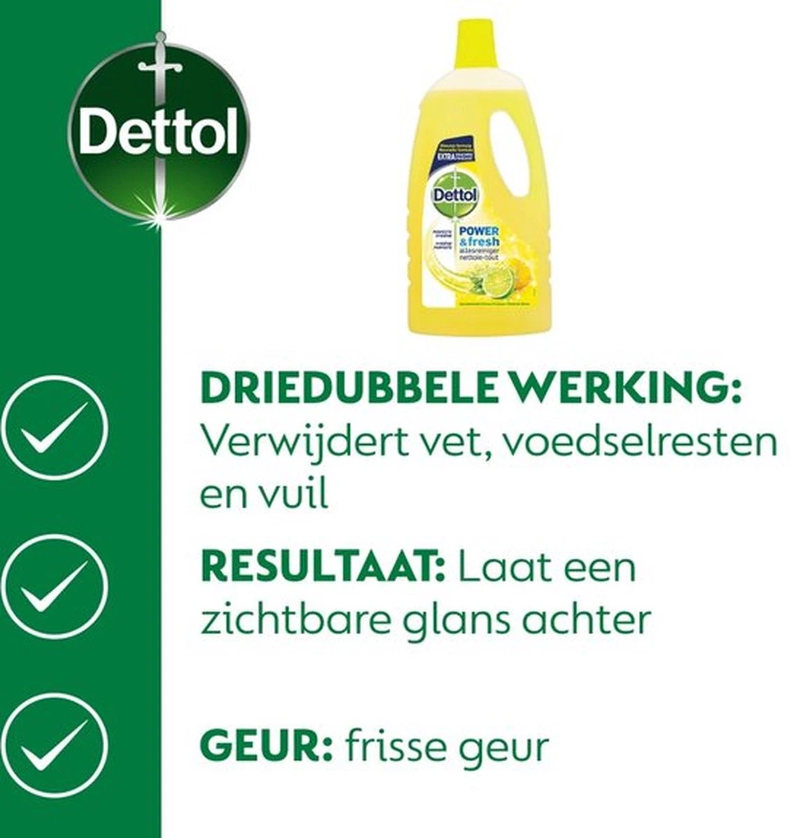 Dettol - Power & Fresh - Allesreiniger - Citrus - 8 x 1 Liter Dettol - Power & Fresh - Allesreiniger - Citrus - 8 X 1 Liter -Bol Schoonmaak Winkel