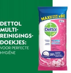 Dettol - Schoonmaakdoekjes - Power & Fresh - Kersenbloesem - 4 X 80 Stuks - Voordeelverpakking -Bol Schoonmaak Winkel 1159x1200
