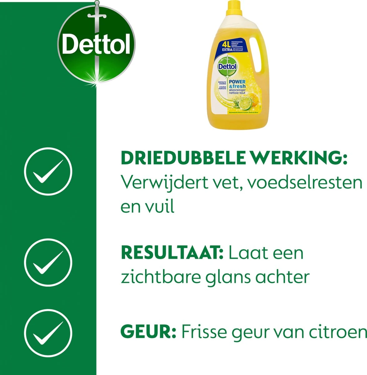Dettol - Power & Fresh - Allesreiniger - Citrus - 3 x 4 Liter Dettol - Power & Fresh - Allesreiniger - Citrus - 3 X 4 Liter -Bol Schoonmaak Winkel