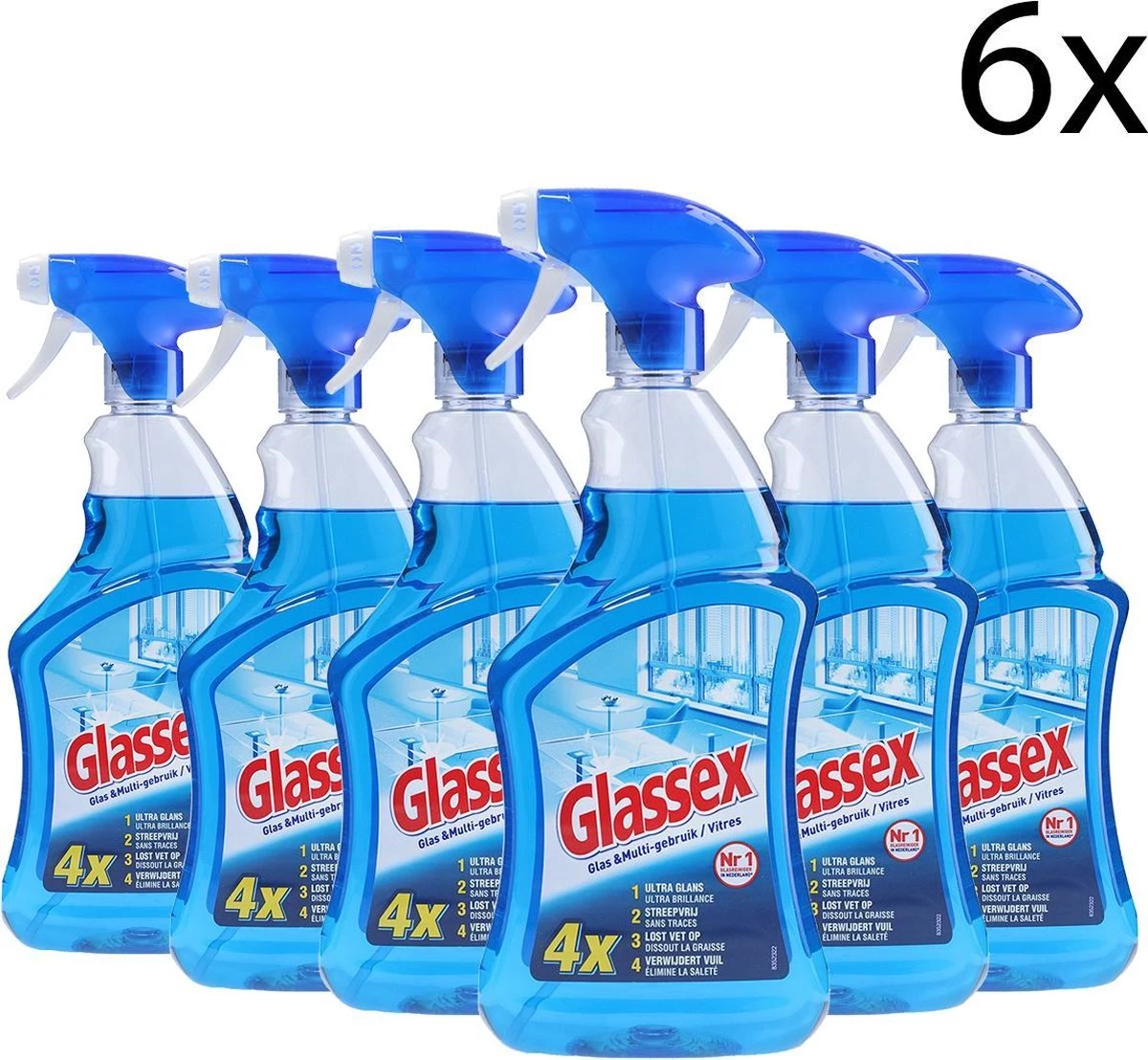 Glassex Glas & Multi Schoonmaak Spray - 750ml x6 Glassex Glas & Multi Schoonmaak Spray - 750ml X6 -Bol Schoonmaak Winkel