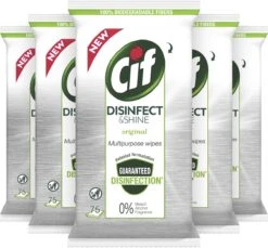 Cif Disinfect & Shine Wipes Doden 99,99% Van De Bacteriën Original Desinfecterende Schoonmaakdoekjes, Van 100% Biologisch Afbreekbaar Textiel 5 X 75 Doekjes 5 Cif Disinfect & Shine Wipes Doden 99,99% Van De Bacteriën Original Desinfecterende Schoonmaakdoekjes, Van 100% Biologisch Afbreekbaar Textiel 5 X 75 Doekjes -Bol Schoonmaak Winkel 1200x1111