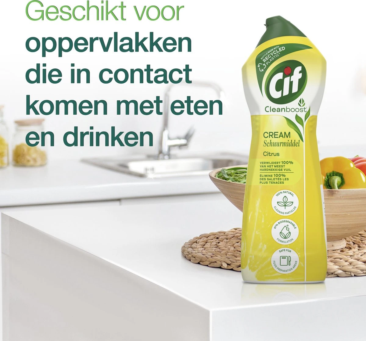 Cif CleanBoost Cream Citroen Schuurmiddel - 8 x 750 ml - Voordeelverpakking Cif CleanBoost Cream Citroen Schuurmiddel - 8 X 750 Ml - Voordeelverpakking -Bol Schoonmaak Winkel