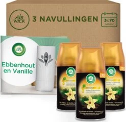 Air Wick Freshmatic Automatische Spray Luchtverfrisser - Ebbenhout & Vanille - 3 Navullingen