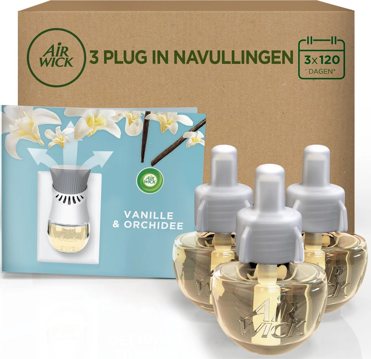 Air Wick Elektrische Luchtverfrisser - Vanille & Orchidee - 3 Navullingen Air Wick Elektrische Luchtverfrisser - Vanille & Orchidee - 3 Navullingen -Bol Schoonmaak Winkel