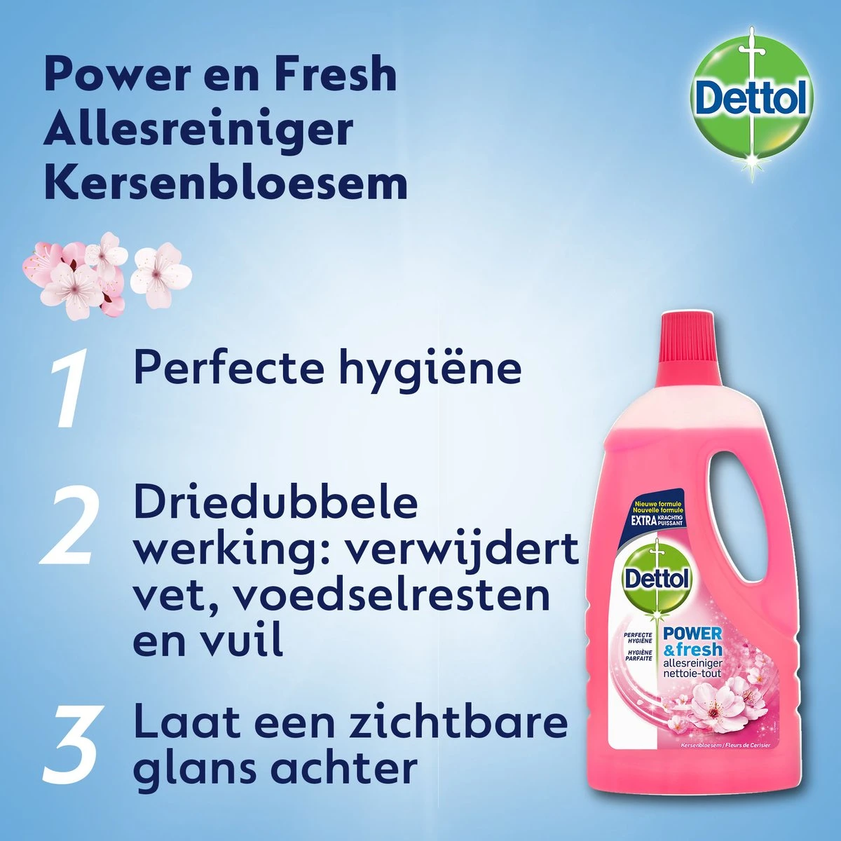 Dettol - Power & Fresh - Allesreiniger - Kersenbloesem - 8 x 1 Liter Dettol - Power & Fresh - Allesreiniger - Kersenbloesem - 8 X 1 Liter -Bol Schoonmaak Winkel 1200x1200 127