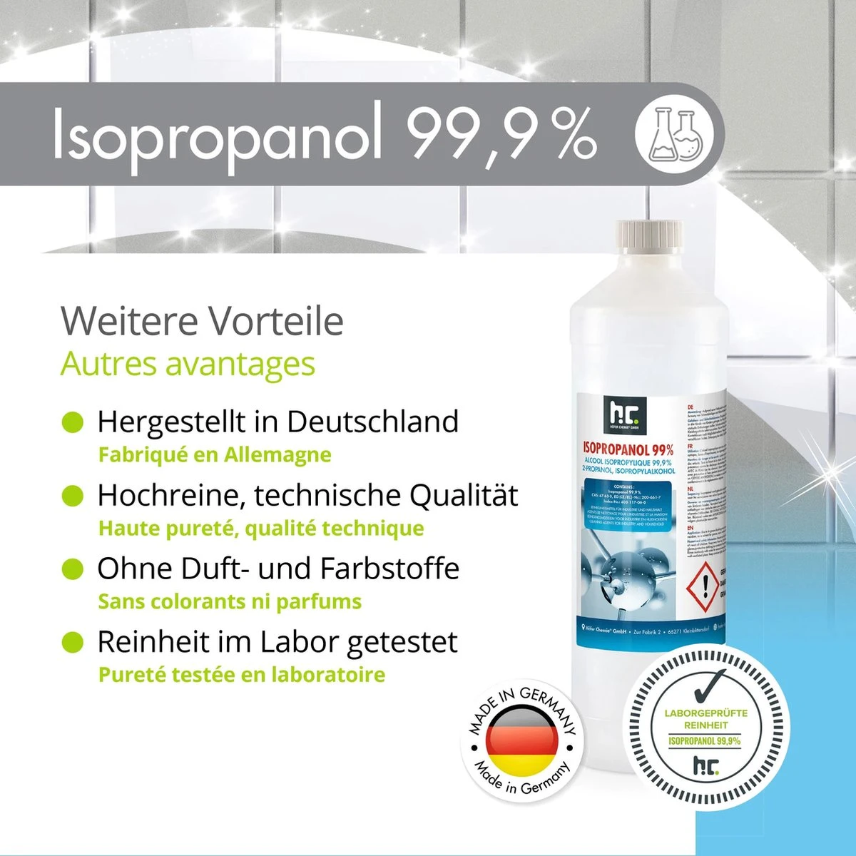 Isopropyl Alcohol - Isopropanol - IPA - Isopropyl - 99,9% Zuiver - 1000ml - Inclusief Trechter Isopropyl Alcohol - Isopropanol - IPA - Isopropyl - 99,9% Zuiver - 1000ml - Inclusief Trechter -Bol Schoonmaak Winkel 1200x1200 15