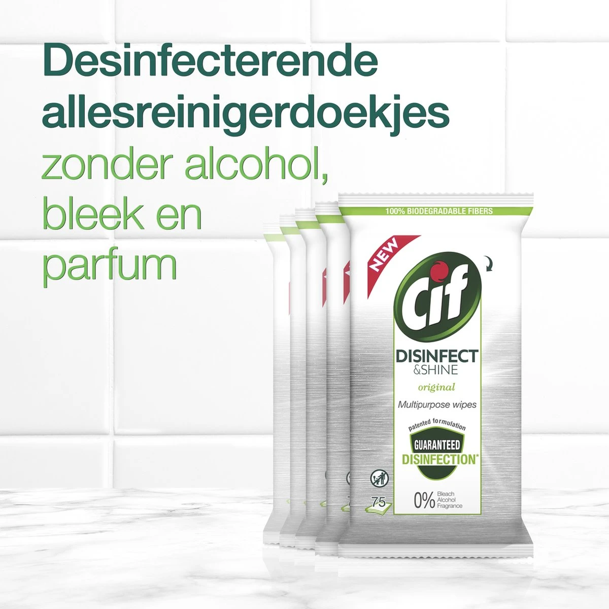 Cif Disinfect & Shine Wipes doden 99,99% van de bacteriën Original desinfecterende schoonmaakdoekjes, van 100% biologisch afbreekbaar textiel 5 x 75 doekjes Cif Disinfect & Shine Wipes Doden 99,99% Van De Bacteriën Original Desinfecterende Schoonmaakdoekjes, Van 100% Biologisch Afbreekbaar Textiel 5 X 75 Doekjes -Bol Schoonmaak Winkel 1200x1200 300