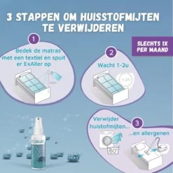 Exaller Anti Huisstofmijt Spray 150ml - 100% Natuurlijk Huismijt Bestrijder - Klinisch Getest - Behandeling En Preventie Van Huisstofmijtallergie -Bol Schoonmaak Winkel 1200x1200 458
