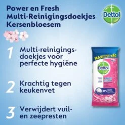 Dettol Schoonmaakdoekjes Power & Fresh - Kersenbloesem - 80 Stuks X6 -Bol Schoonmaak Winkel 1200x1200 70