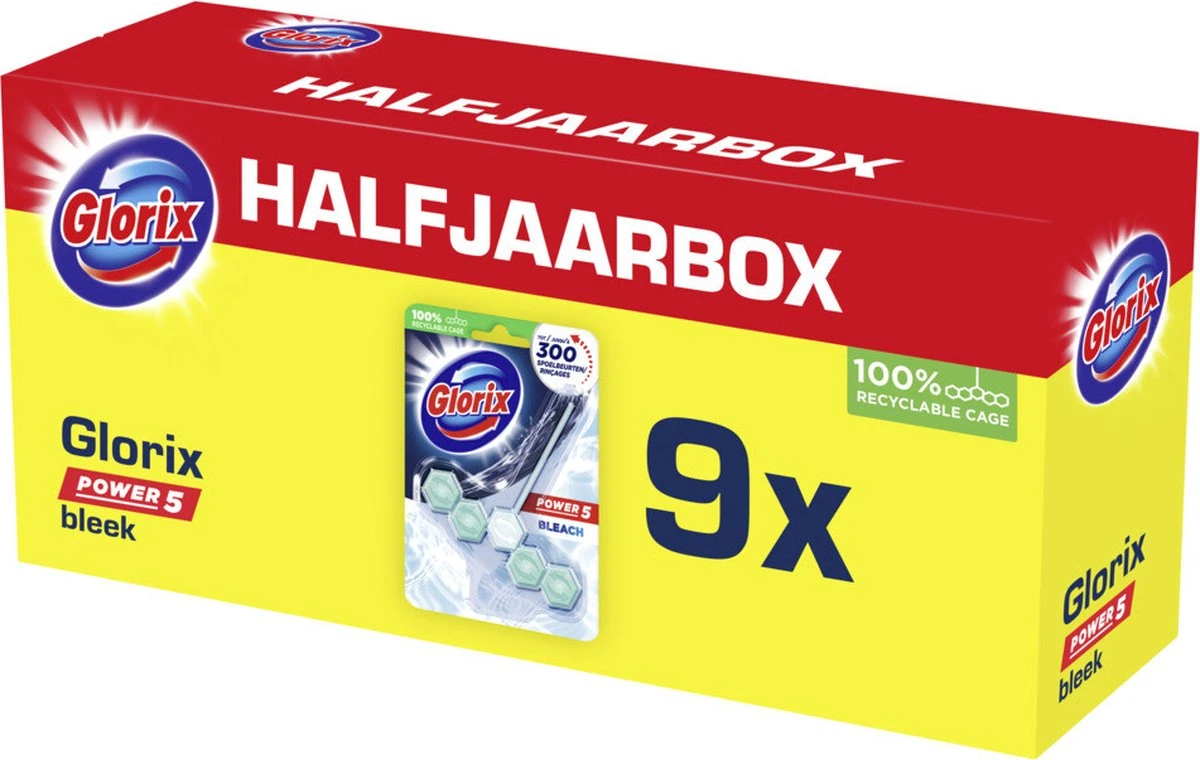 Glorix Power 5 Bleek Toiletblokken - 9 stuks - Voordeelverpakking Glorix Power 5 Bleek Toiletblokken - 9 Stuks - Voordeelverpakking -Bol Schoonmaak Winkel 1200x760 2