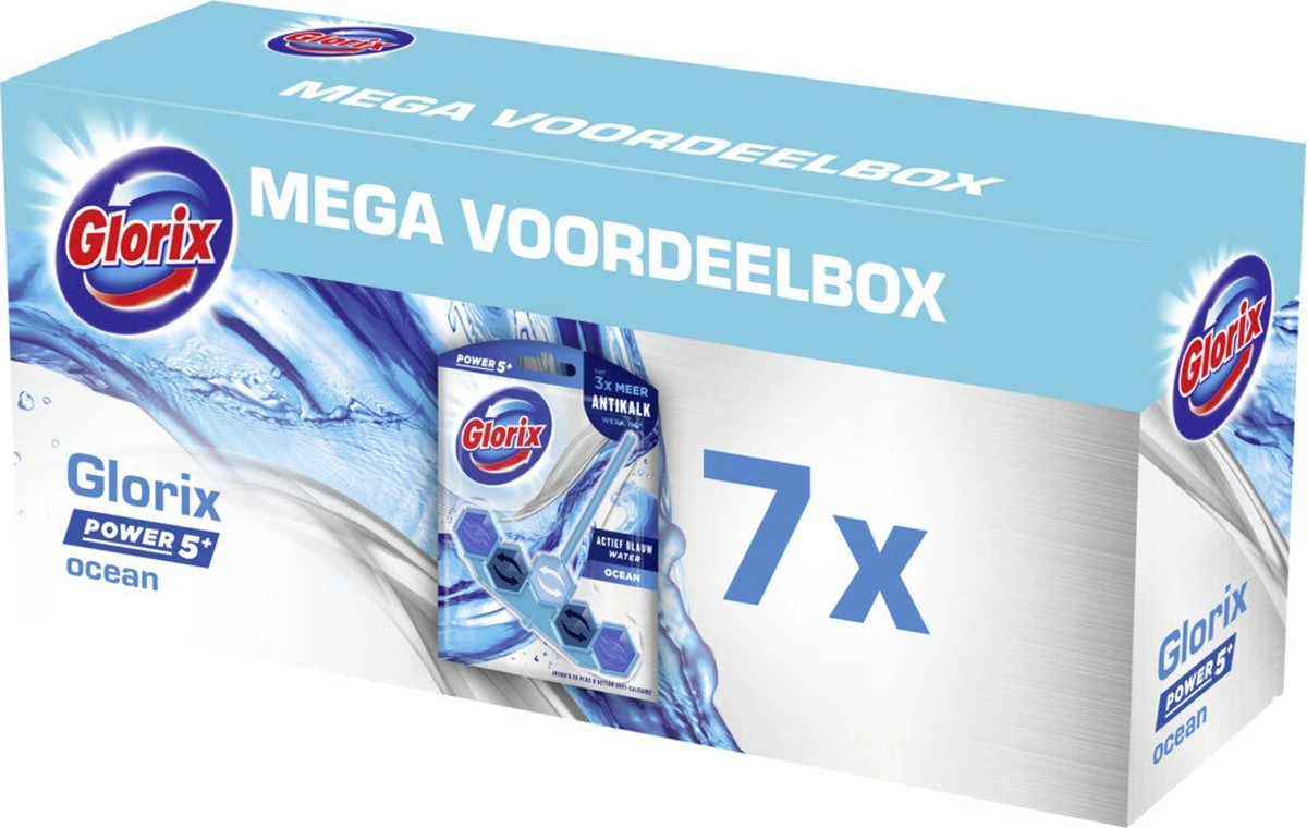Glorix Power 5+ Ocean Toiletblokken - 7 stuks - Voordeelverpakking Glorix Power 5+ Ocean Toiletblokken - 7 Stuks - Voordeelverpakking -Bol Schoonmaak Winkel 1200x760 5
