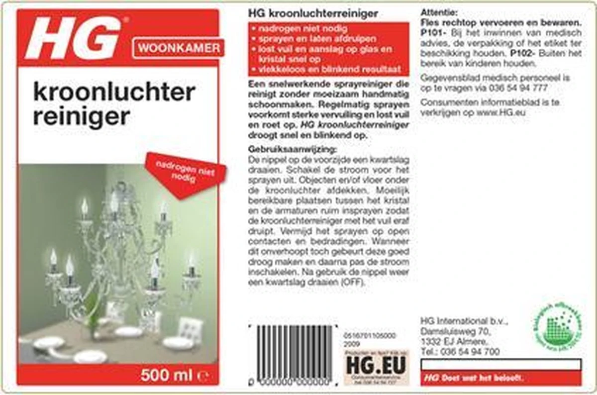 HG kroonluchter reiniger - 500ml - snel een vlekkeloos resultaat HG Kroonluchter Reiniger - 500ml - Snel Een Vlekkeloos Resultaat -Bol Schoonmaak Winkel 1200x794 1