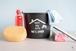 ByMi| Poetsemmer Happy New Home | Cadeautje Huis |Housewarming |Nieuwe Woning | Gepersonaliseerd -Bol Schoonmaak Winkel 1200x801