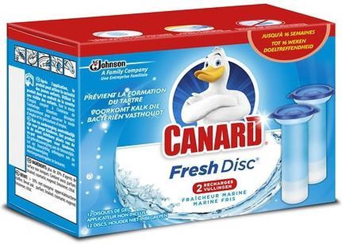 Canard Toiletreiniger wc-blok Fresh Disc Marine Fris 1 pak met 2 navulbussen Canard Toiletreiniger Wc-blok Fresh Disc Marine Fris 1 Pak Met 2 Navulbussen -Bol Schoonmaak Winkel 1200x857 1