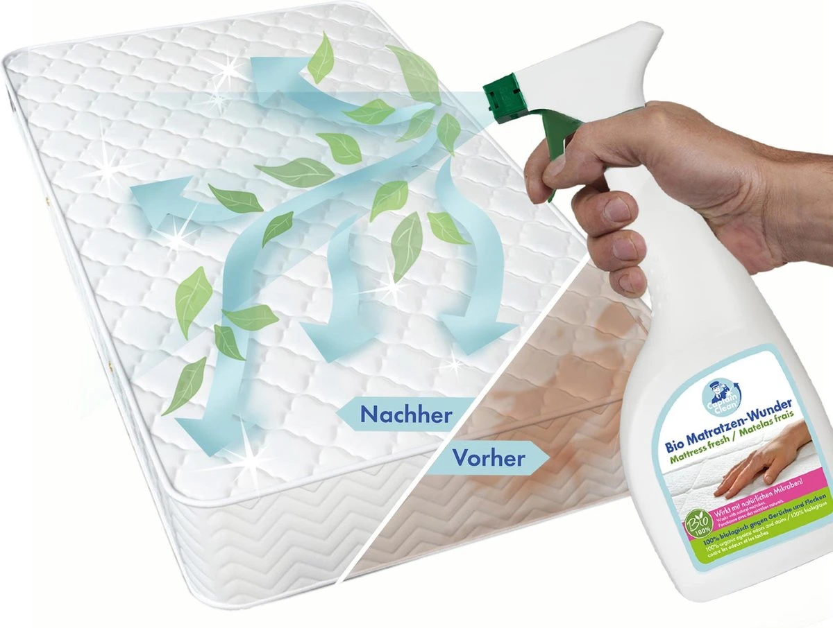 Bio Matras Wonder Matras opfrisser en vlekkenreiniger vlekverwijderaar 100% biologisch met probiotische enzymen Lavendelgeur Verwijderd tevens huisstofmijt, huisstofmijt spray, huismijt spray, huisstofmijt bestrijder per set van 2 x 500 ML Bio Matras Wonder Matras Opfrisser En Vlekkenreiniger Vlekverwijderaar 100% Biologisch Met Probiotische Enzymen Lavendelgeur Verwijderd Tevens Huisstofmijt, Huisstofmijt Spray, Huismijt Spray, Huisstofmijt Bestrijder Per Set Van 2 X 500 ML -Bol Schoonmaak Winkel