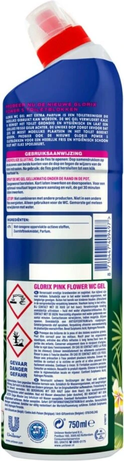 Glorix WC Powergel Toiletreiniger Pink Flower - 6 X 750 Ml - Voordeelverpakking -Bol Schoonmaak Winkel 324x1200