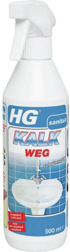 HG Kalkweg Schuimspray - 500ml - 100% Glans - Verwijdert En Voorkomt Kalk - Biologisch Afbreekbaar -Bol Schoonmaak Winkel 337x1200