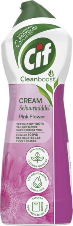 Cif CleanBoost Cream Pink Schuurmiddel - 8 X 750 Ml - Voordeelverpakking -Bol Schoonmaak Winkel 390x1200 1