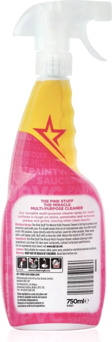 The Pink Stuff The Miracle Allesreiniger 750 ml The Pink Stuff The Miracle Allesreiniger 750 Ml -Bol Schoonmaak Winkel