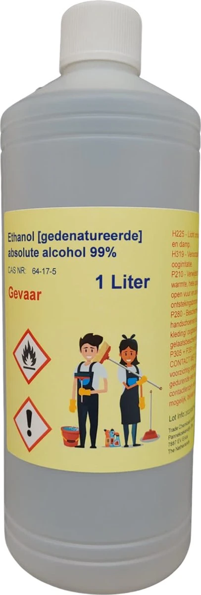 Absolute alcohol - denatured - ethanol - Ethanol 99% - 1 liter Absolute Alcohol - Denatured - Ethanol - Ethanol 99% - 1 Liter -Bol Schoonmaak Winkel 406x1200 1