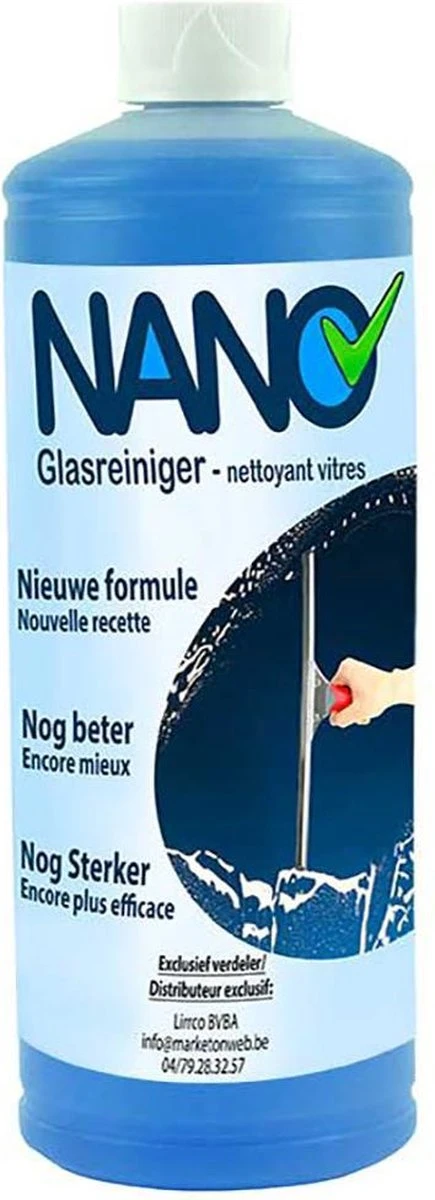 NANO - Glasreiniger - Op basis van alcohol - Voor alle soorten glas en spiegels - 1L NANO - Glasreiniger - Op Basis Van Alcohol - Voor Alle Soorten Glas En Spiegels - 1L -Bol Schoonmaak Winkel 435x1200 5
