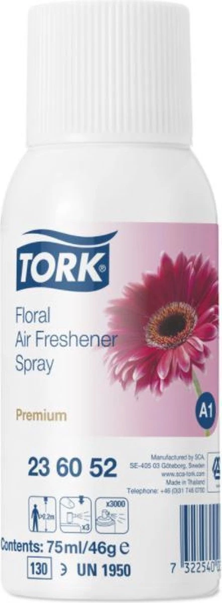 Tork navulling voor luchtverfrisser bloemen systeem A1 flacon van 75 ml Tork Navulling Voor Luchtverfrisser Bloemen Systeem A1 Flacon Van 75 Ml -Bol Schoonmaak Winkel