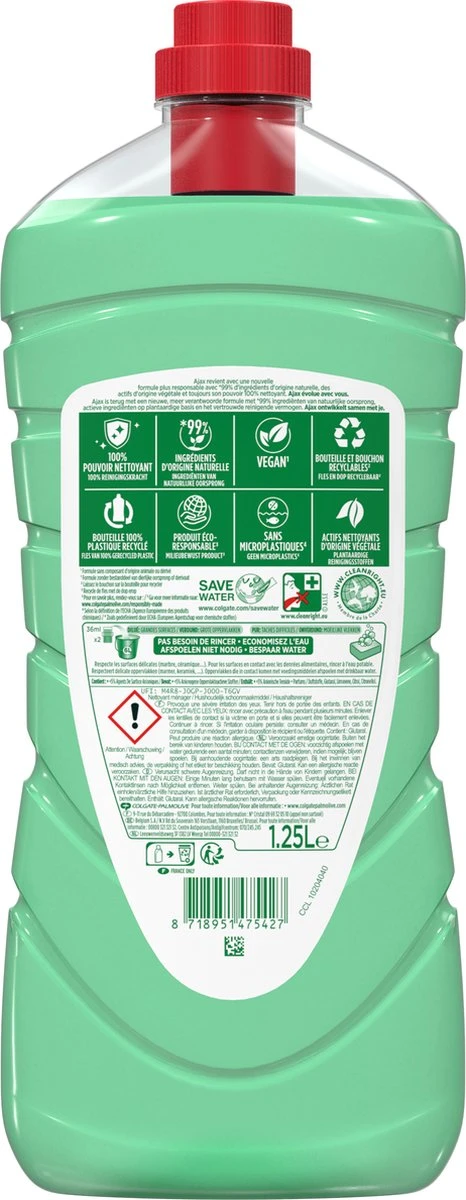 Ajax Allesreiniger Limoen 6 x 1.25L - Voordeelverpakking Ajax® Ajax Allesreiniger Limoen 6 X 1.25L - Voordeelverpakking -Bol Schoonmaak Winkel 466x1200 3