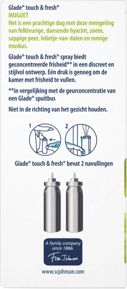 Glade by Brise Touch & Fresh Muguet Navulling - 2 stuks Glade By Brise Touch & Fresh Muguet Navulling - 2 Stuks -Bol Schoonmaak Winkel
