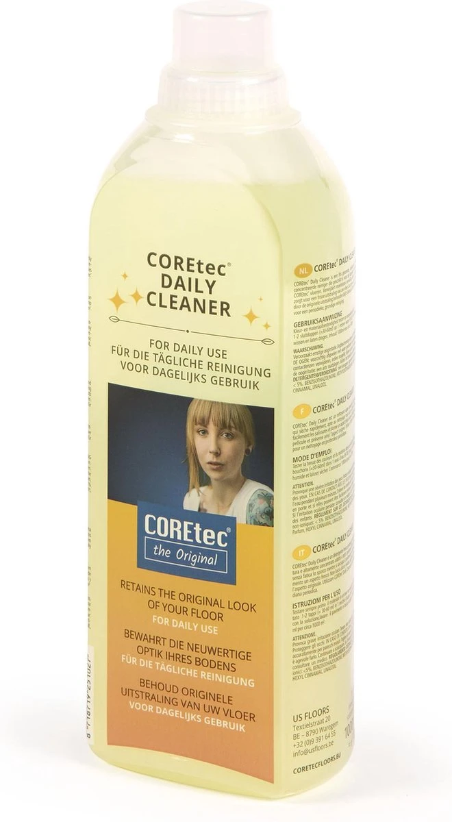 Coretec Daily cleaner, fles, 1 liter Coretec Daily Cleaner, Fles, 1 Liter -Bol Schoonmaak Winkel