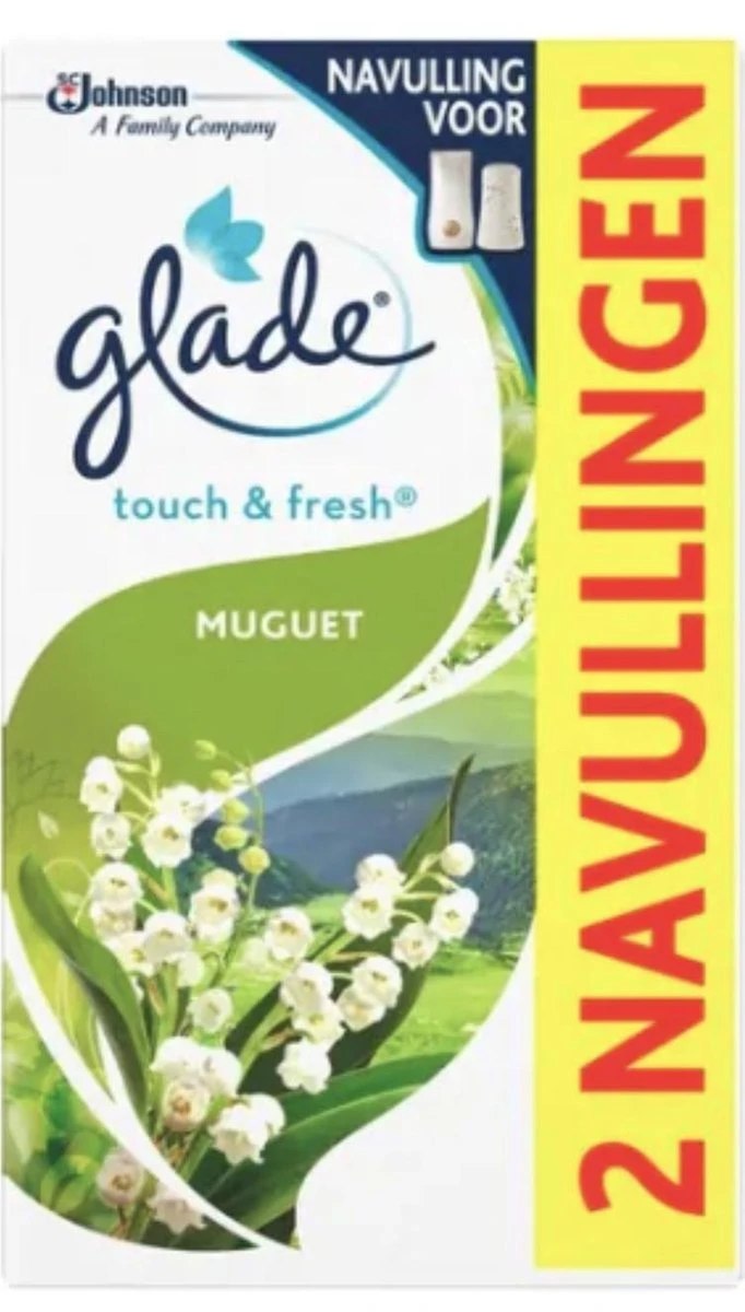 Glade by Brise Touch & Fresh Muguet Navulling - 2 stuks Glade By Brise Touch & Fresh Muguet Navulling - 2 Stuks -Bol Schoonmaak Winkel