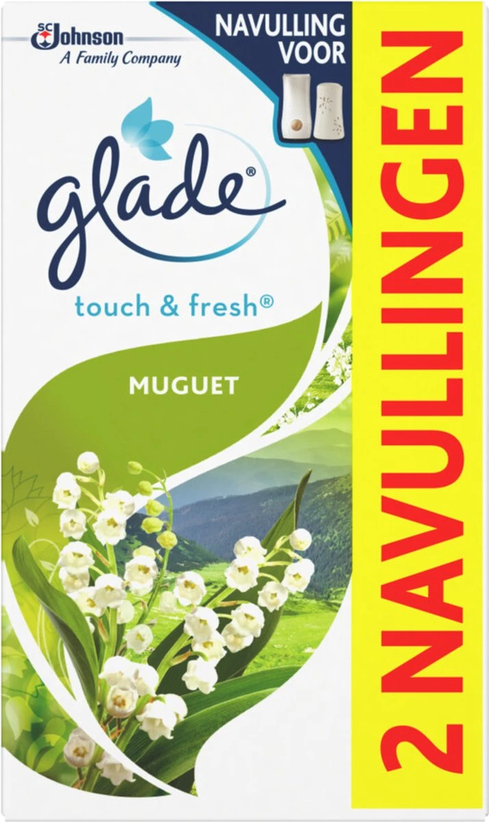 Glade by Brise Touch & Fresh Muguet Navulling - 2 stuks Glade By Brise Touch & Fresh Muguet Navulling - 2 Stuks -Bol Schoonmaak Winkel