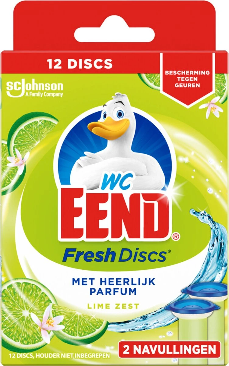 WC Eend Fresh Discs Navul Duo Lime 72 ml WC Eend Fresh Discs Navul Duo Lime 72 Ml -Bol Schoonmaak Winkel
