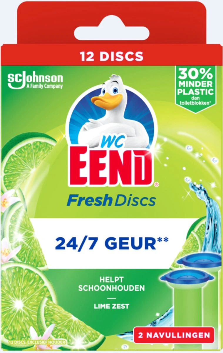 WC Eend Fresh Discs Navul Duo Lime 72 ml WC Eend Fresh Discs Navul Duo Lime 72 Ml -Bol Schoonmaak Winkel