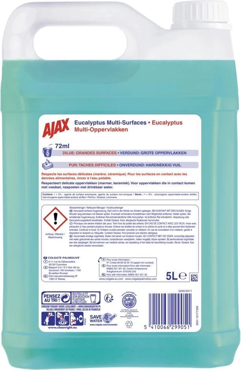 Ajax Allesreiniger Eucalyptus Ajax® Ajax Allesreiniger Eucalyptus -Bol Schoonmaak Winkel 784x1200 1