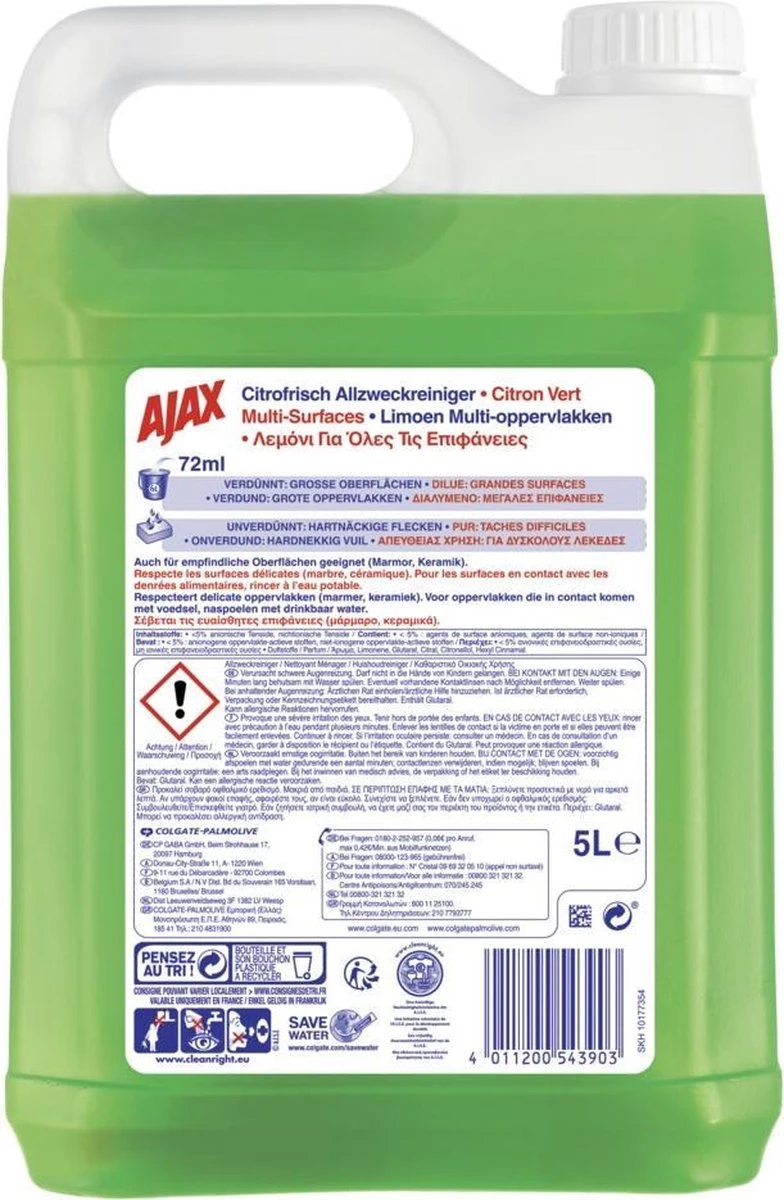 Ajax Allesreiniger Limoen Fris Ajax Allesreiniger Limoen Fris -Bol Schoonmaak Winkel