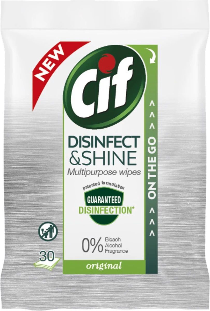 Cif Disinfect & Shine Wipes Original Desinfectie Schoonmaakdoekjes - 12 x 30 doekjes - Voordeelverpakking Cif Disinfect & Shine Wipes Original Desinfectie Schoonmaakdoekjes - 12 X 30 Doekjes - Voordeelverpakking -Bol Schoonmaak Winkel