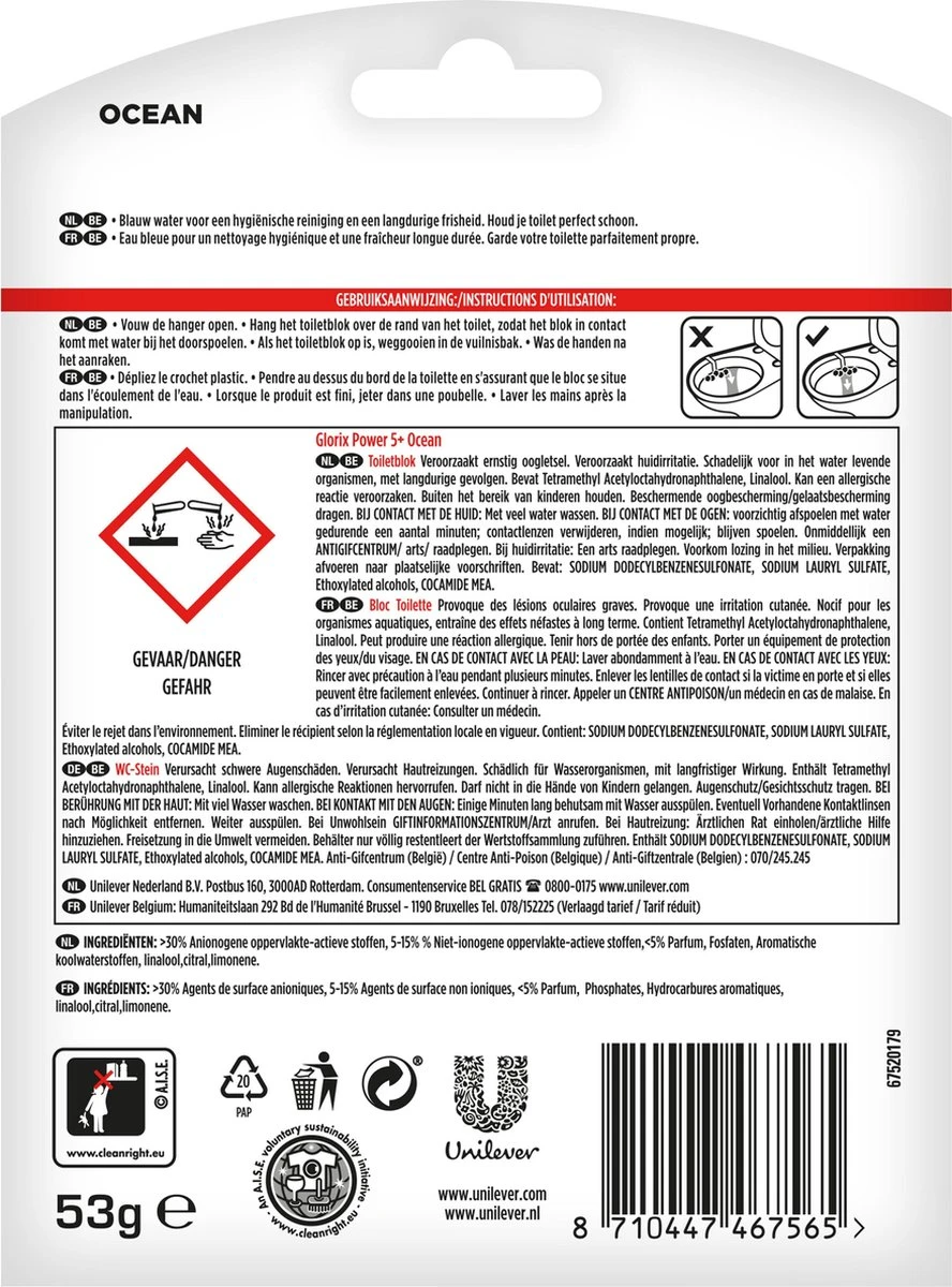 Glorix Power 5+ Ocean Toiletblokken - 7 stuks - Voordeelverpakking Glorix Power 5+ Ocean Toiletblokken - 7 Stuks - Voordeelverpakking -Bol Schoonmaak Winkel 888x1200 3