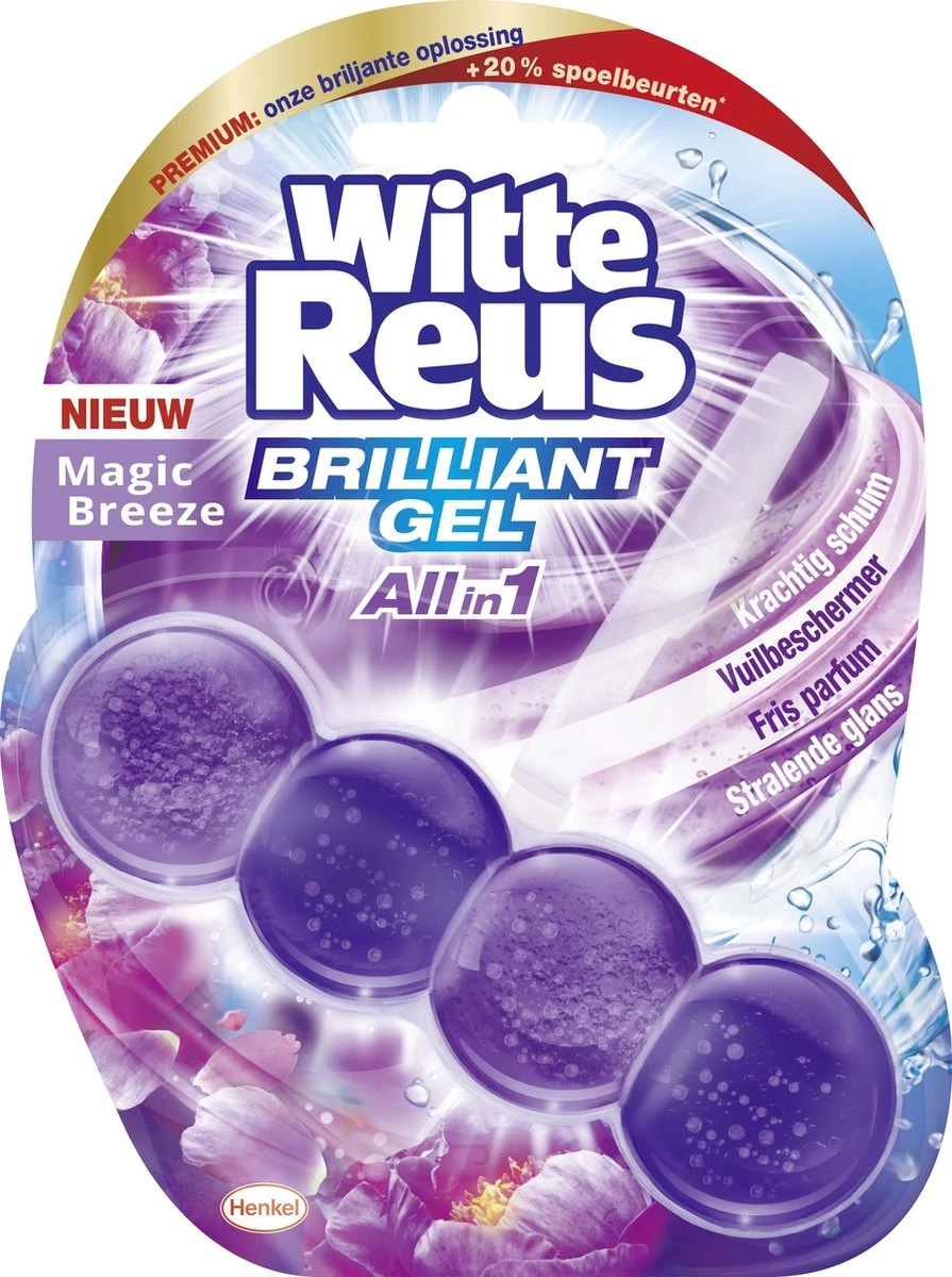 Witte Reus Brilliant Gel Allin1 Toiletblok - Magic Breeze - WC Blokjes Voordeelverpakking - 11 Stuks Witte Reus Brilliant Gel Allin1 Toiletblok - Magic Breeze - WC Blokjes Voordeelverpakking - 11 Stuks -Bol Schoonmaak Winkel