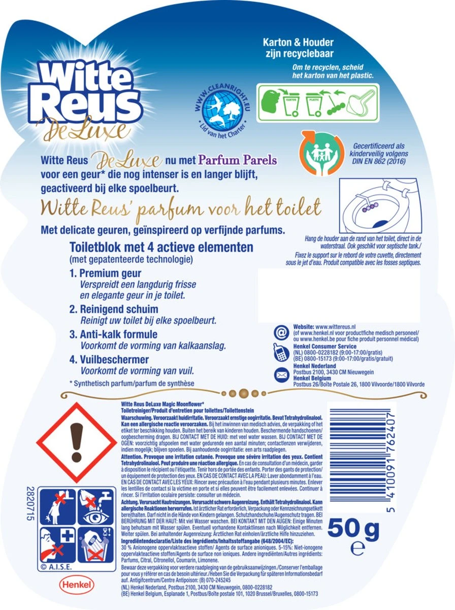 Witte Reus DeLuxe Toiletblok - Magic Moonflower - WC Blokjes Voordeelverpakking - 10 Stuks Witte Reus DeLuxe Toiletblok - Magic Moonflower - WC Blokjes Voordeelverpakking - 10 Stuks -Bol Schoonmaak Winkel 896x1200 12