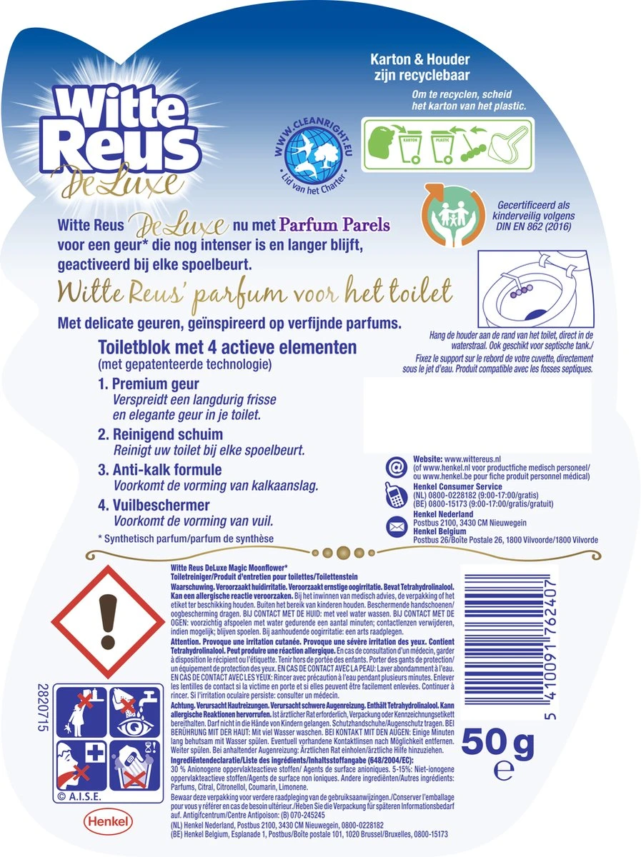 Witte Reus DeLuxe Toiletblok - Magic Moonflower - WC Blokjes Voordeelverpakking - 10 Stuks Witte Reus DeLuxe Toiletblok - Magic Moonflower - WC Blokjes Voordeelverpakking - 10 Stuks -Bol Schoonmaak Winkel 897x1200 5