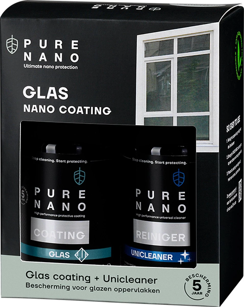 PURE NANO Glas - Nano coating voor 5 jaar heldere ramen met minder schoonmaakwerk - 250 ml PURE NANO Glas - Nano Coating Voor 5 Jaar Heldere Ramen Met Minder Schoonmaakwerk - 250 Ml -Bol Schoonmaak Winkel 956x1200 1