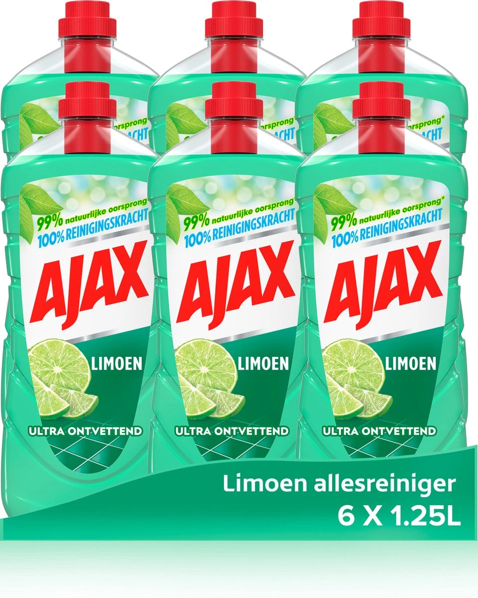Ajax Allesreiniger Limoen 6 x 1.25L - Voordeelverpakking Ajax® Ajax Allesreiniger Limoen 6 X 1.25L - Voordeelverpakking -Bol Schoonmaak Winkel 960x1200 1